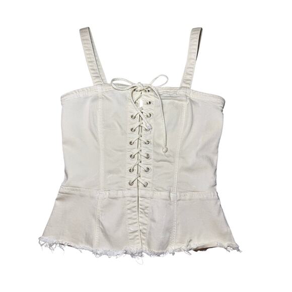Reformation Lexi Corset Raw Edge Ivory Size 6 Top - Picture 3 of 11
